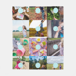 Voeg uw eigen 12 Foto's  tapebanket toe Fleece Deken