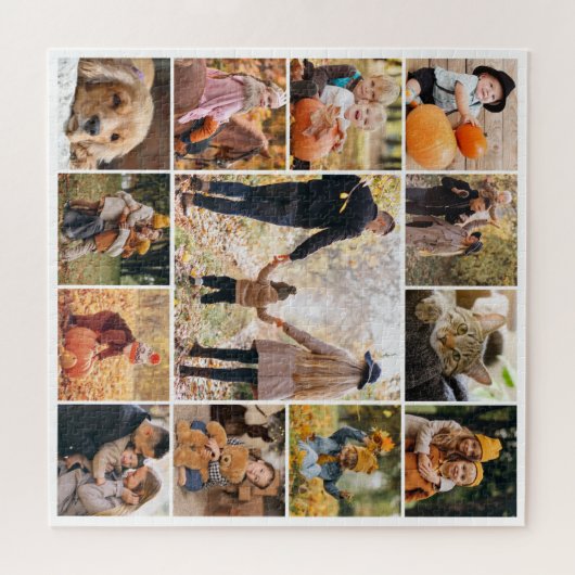 Voeg uw eigen 13 fotocollage toe legpuzzel (Horizontaal)