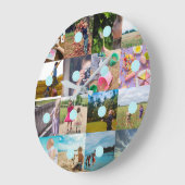 Voeg uw eigen 16 Foto  Collage Clock toe Grote Klok (Hoek)