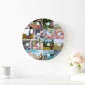 Voeg uw eigen 16 Foto  Collage Clock toe Grote Klok (Huis)