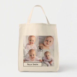 Voeg uw eigen 4 foto-inkolling toe aan een persoon tote bag