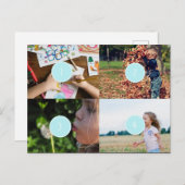 Voeg uw eigen 4 foto's aanpasbare Kaart (Voorkant / Achterkant)