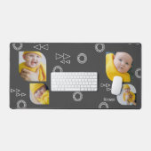 Voeg uw eigen 4 foto's en tekst gepersonaliseerd bureaumat (Keyboard & Muis)