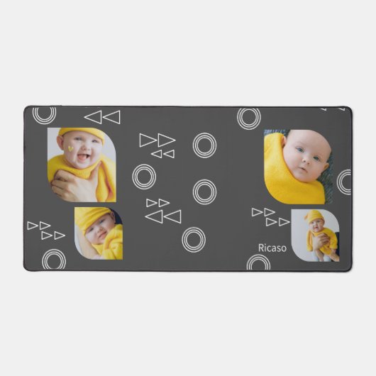 Voeg uw eigen 4 foto's en tekst gepersonaliseerd bureaumat (Voorkant)