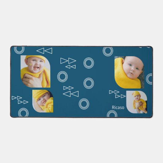 Voeg uw eigen 4 foto's en tekst gepersonaliseerd bureaumat (Voorkant)