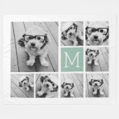 Voeg uw eigen 8 Fotocollage toe — KAN KLEUR bewerk Fleece Deken (Voorkant (Horizontaal))