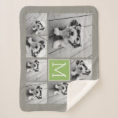 Voeg uw eigen 8 Fotocollage toe — KAN KLEUR bewerk Sherpa Deken (Voorkant)