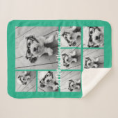 Voeg uw eigen 9 Foto's Collage toe — KAN groen bew Sherpa Deken (Voorkant (horizontaal))