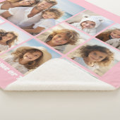 Voeg uw eigen 9 Foto's Collage toe - KAN roze bewe Sherpa Deken (3/4)