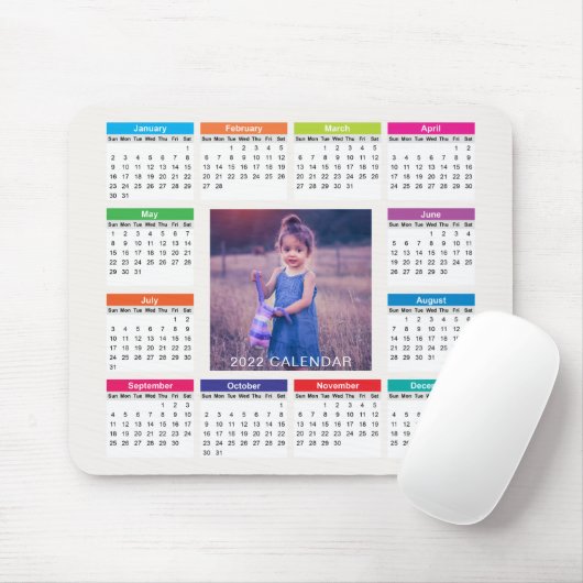 Voeg uw eigen aangepaste foto 2022-agenda toe | Mo Muismat (Met muis)