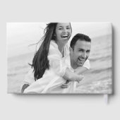 Voeg uw eigen aangepaste foto zilverfolie bruiloft gastenboek (Achterkant)