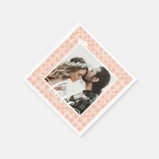 Voeg uw eigen aangepaste fotoliefdesharten toe aan servet (Hoek)