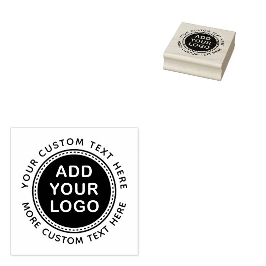 Voeg uw eigen aangepaste logo en tekst toe rubberstempel (Gestempeld)