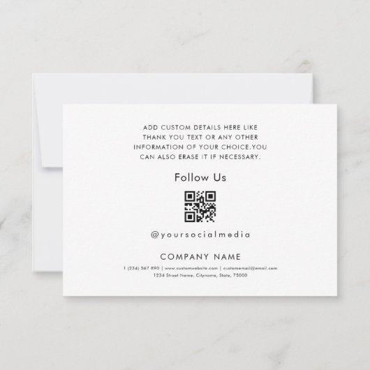 Voeg uw eigen aangepaste Logo QR Code Bedrijf Klan Bedankkaart (Achterkant)