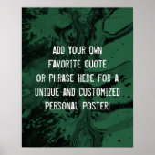 Voeg uw eigen aangepaste offerte zwart-wit en groe poster (Voorkant)