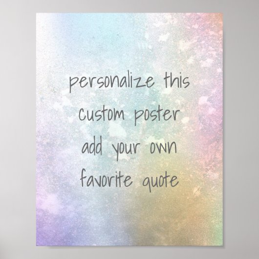voeg uw eigen aangepaste poster zachte kleuren toe (Voorkant)