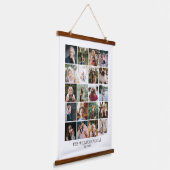 Voeg uw eigen aangepaste reeks 20 fotocollage toe hangend wandkleed (Gebogen)