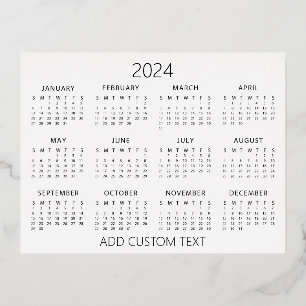 voeg uw eigen aangepaste tekst 2024 Agenda Folie Feestdagen Briefkaart