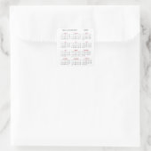 Voeg uw eigen aangepaste tekst 2026 Kalender Vierkante Sticker (Tas)