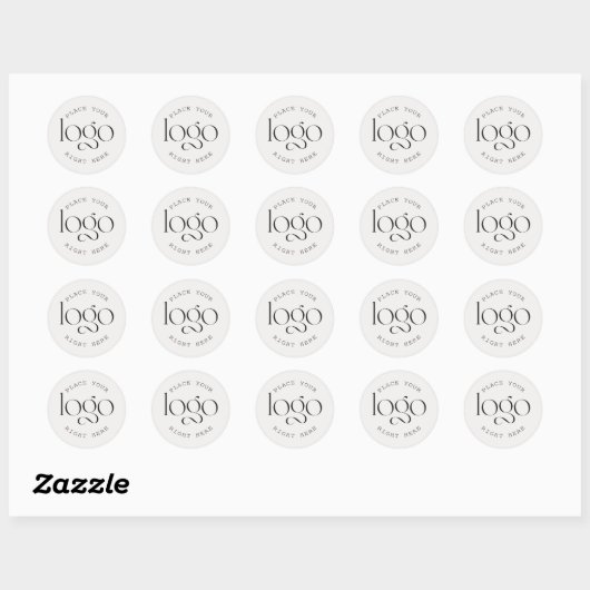 Voeg uw eigen aangepaste zakelijke Logo wit Ronde Sticker (Vel)