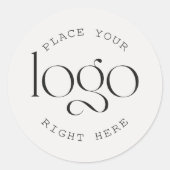 Voeg uw eigen aangepaste zakelijke Logo wit Ronde Sticker (Voorkant)