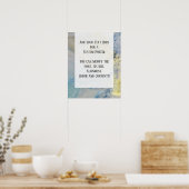 Voeg uw eigen Abstracte inkt met tekstblauw en gou Poster (Keuken)