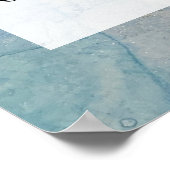 Voeg uw eigen Abstracte inkt met tekstblauw en gou Poster (Hoek)