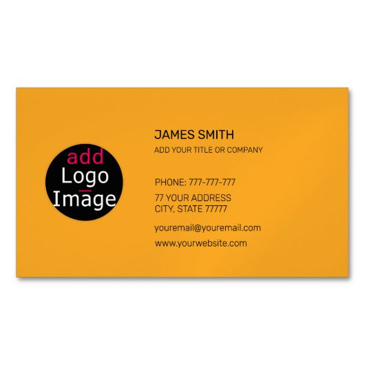 Voeg uw eigen Afbeelding aan aangepaste Macaroni e Magnetisch Visitekaartje (Voorkant)