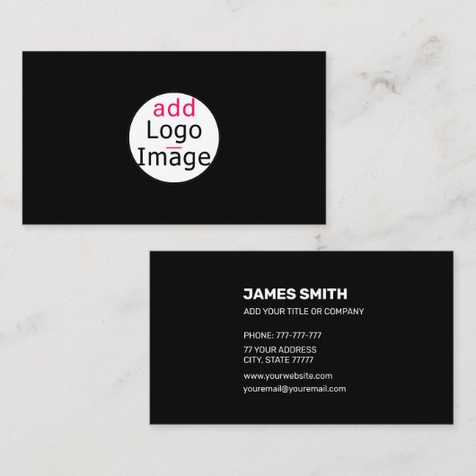 Voeg uw eigen Afbeelding aangepaste extravagant zw Visitekaartje (Voorkant / Achterkant)