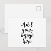 Voeg uw eigen Afbeelding aanpasbaar Briefkaart toe (Voorkant / Achterkant)