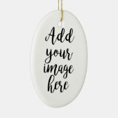 voeg uw eigen Afbeelding aanpasbare ovaal ei-versi Keramisch Ornament (Rechts)