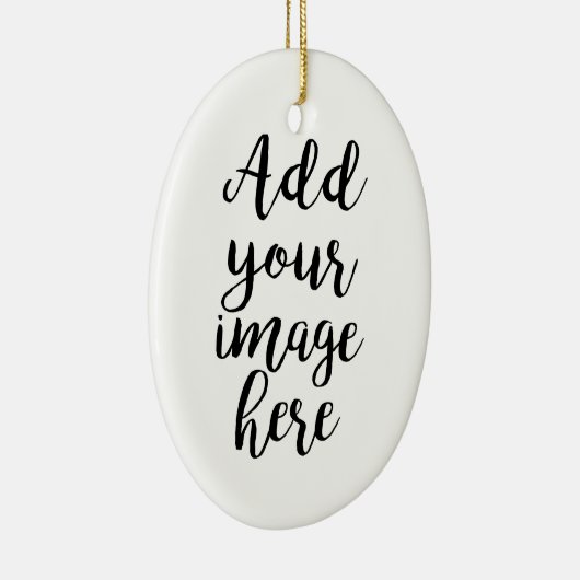 voeg uw eigen Afbeelding aanpasbare ovaal ei-versi Keramisch Ornament (Rechts)