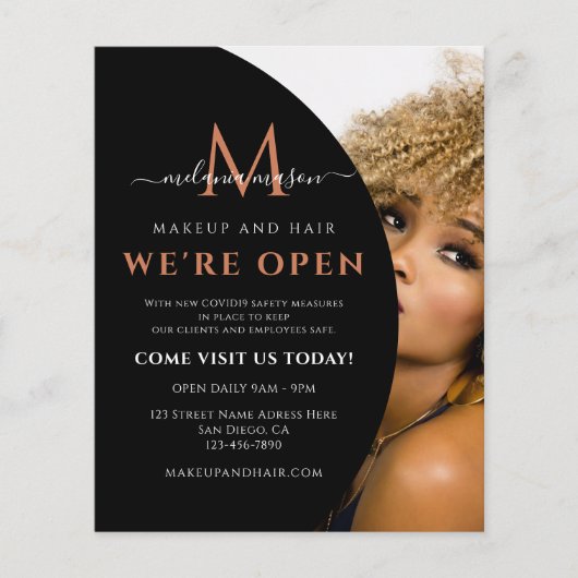 Voeg uw eigen Afbeelding elegant modern zwart toe Flyer (Voorkant)