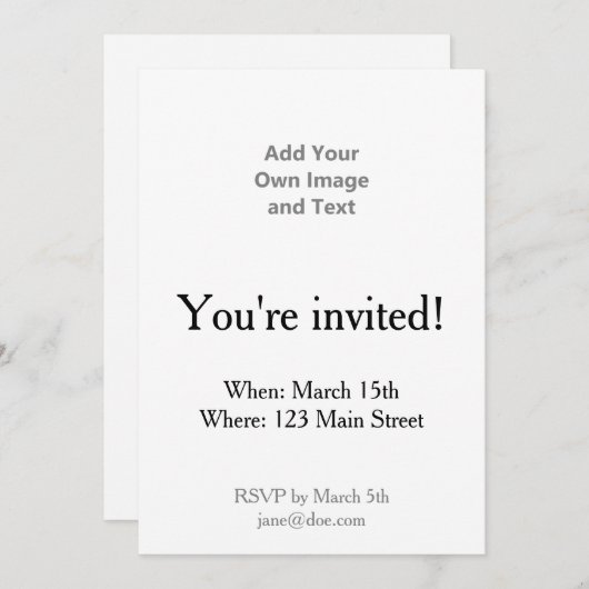 Voeg uw eigen Afbeelding en tekst toe Kaart (Voorkant / Achterkant)