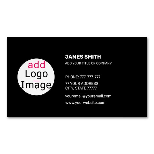 Voeg uw eigen Afbeelding  extravagant zwart toe Magnetisch Visitekaartje (Voorkant)