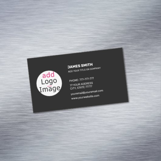 Voeg uw eigen Afbeelding  extravagant zwart toe Magnetisch Visitekaartje (Voorbeeld)