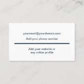 Voeg uw eigen afbeelding foto-logo minimalistische visitekaartje (Achterkant)
