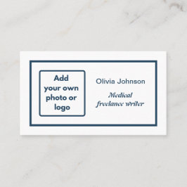 Voeg uw eigen afbeelding foto-logo minimalistische visitekaartje