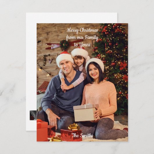 Voeg uw eigen Afbeelding kerstkaart toe (Voorkant / Achterkant)