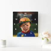 Voeg uw eigen Afbeelding kostbaar toe Personalisee Vierkante Klok (Huis)