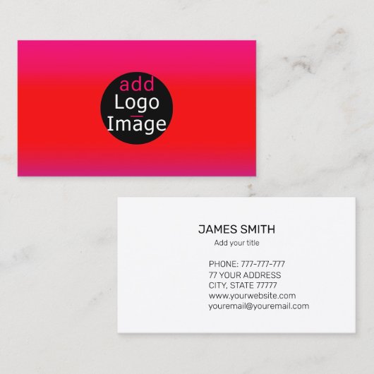 Voeg uw eigen Afbeelding Magenta toe Visitekaartje (Voorkant / Achterkant)