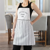 Voeg uw eigen Afbeelding of Logo, zwarte witte str Schort