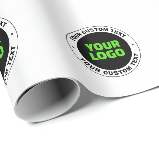 Voeg uw eigen bedrijfslogo of geüpload ontwerp toe cadeaupapier (Rol Hoek)