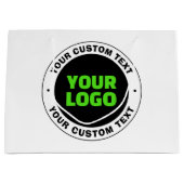 Voeg uw eigen bedrijfslogo of geüpload ontwerp toe groot cadeauzakje (Voorkant)