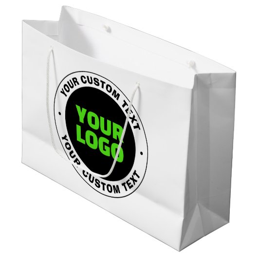 Voeg uw eigen bedrijfslogo of geüpload ontwerp toe groot cadeauzakje (Voorkant Gekanteld)