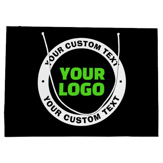 Voeg uw eigen bedrijfslogo of geüpload ontwerp toe groot cadeauzakje (Achterkant)