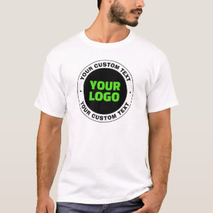 Voeg uw eigen bedrijfslogo of geüpload ontwerp toe t-shirt