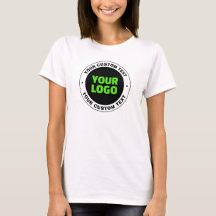 Voeg uw eigen bedrijfslogo of geüpload ontwerp toe t-shirt