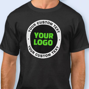 Voeg uw eigen bedrijfslogo of geüpload ontwerp toe t-shirt