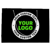 Voeg uw eigen bedrijfslogo of geüploade ontwerp to groot cadeauzakje (Achterkant)